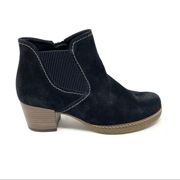 Gabor comfort suede Chelsea ankle boots black - Picture 1 of 6